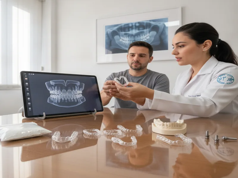 Escaneamento intraoral digital sendo realizado